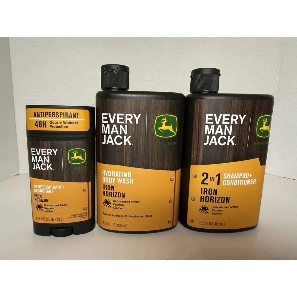 Every Man Jack John Deere Shampoo/Conditioner, Body Wash Deodorant, Iron Horizon